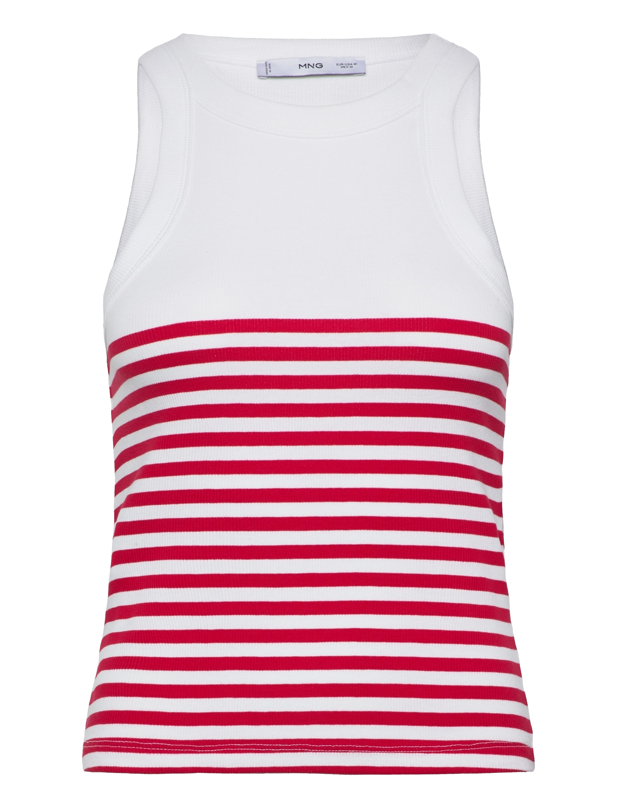 MANGO Stripe-Print Oberteil Rot - XS - Damen