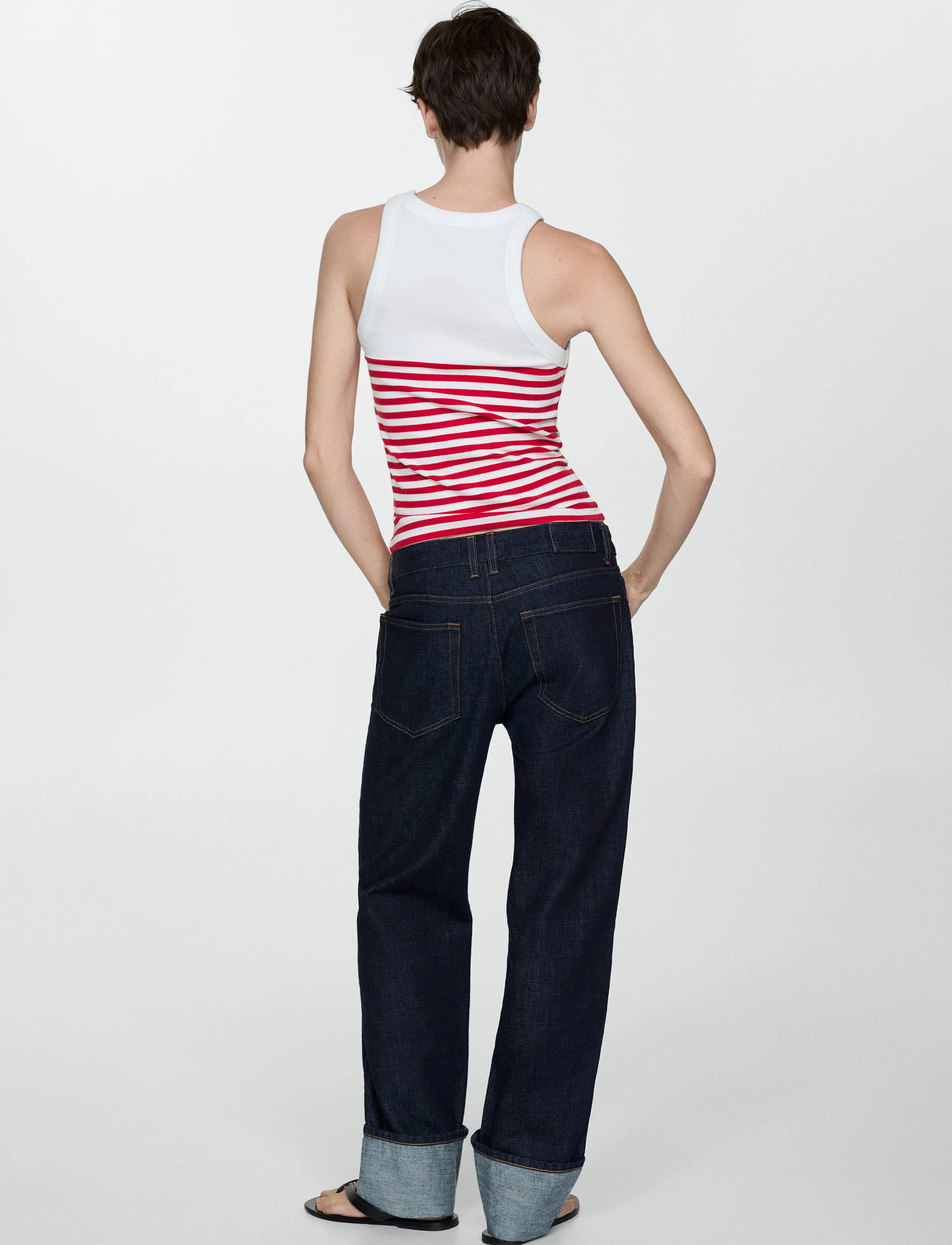 Mango - Stripe-print top - die niedrigsten preise - red - 3