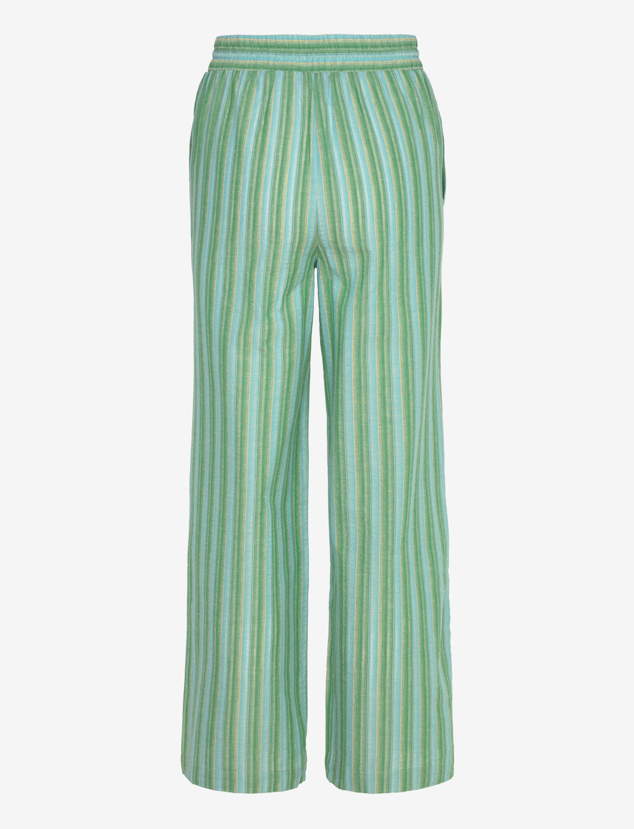 Mango - Straight striped trousers - raka byxor - green - 2