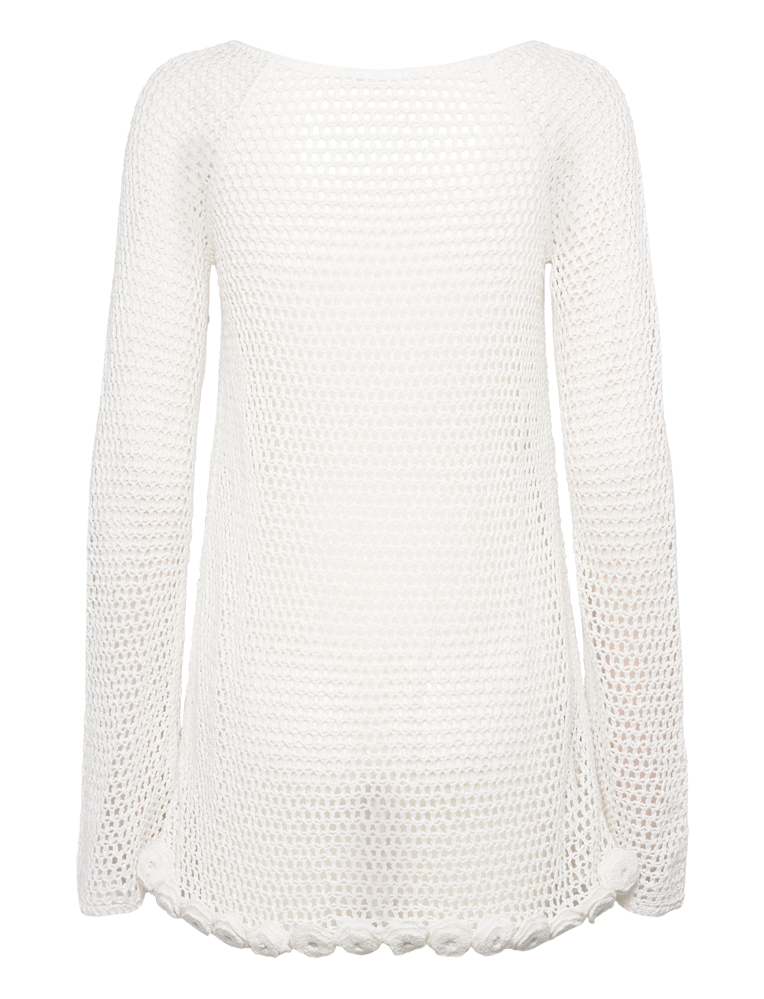 Mango - Floral crochet dress - stickade klänningar - natural white - 1
