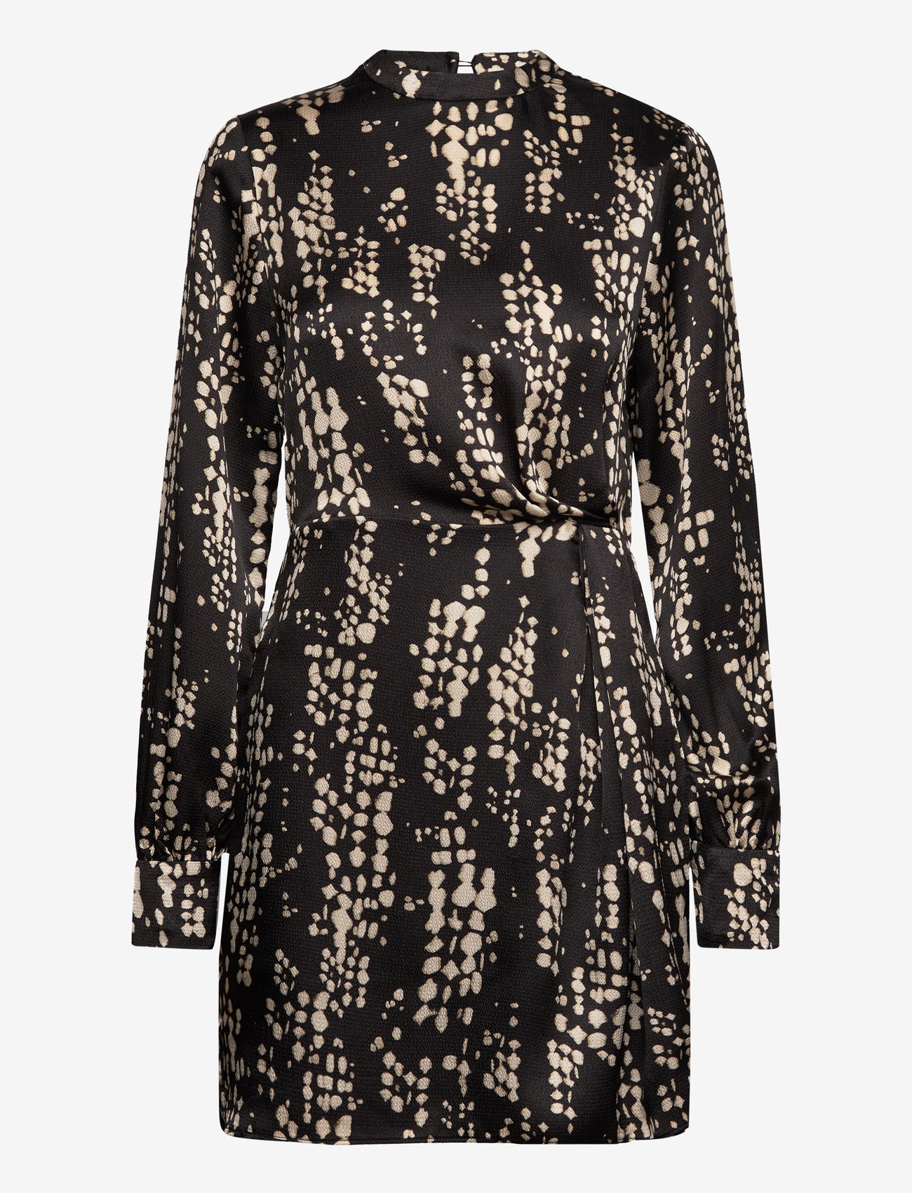 Mango - Pleat printed dress - festtøj til outletpriser - black - 1
