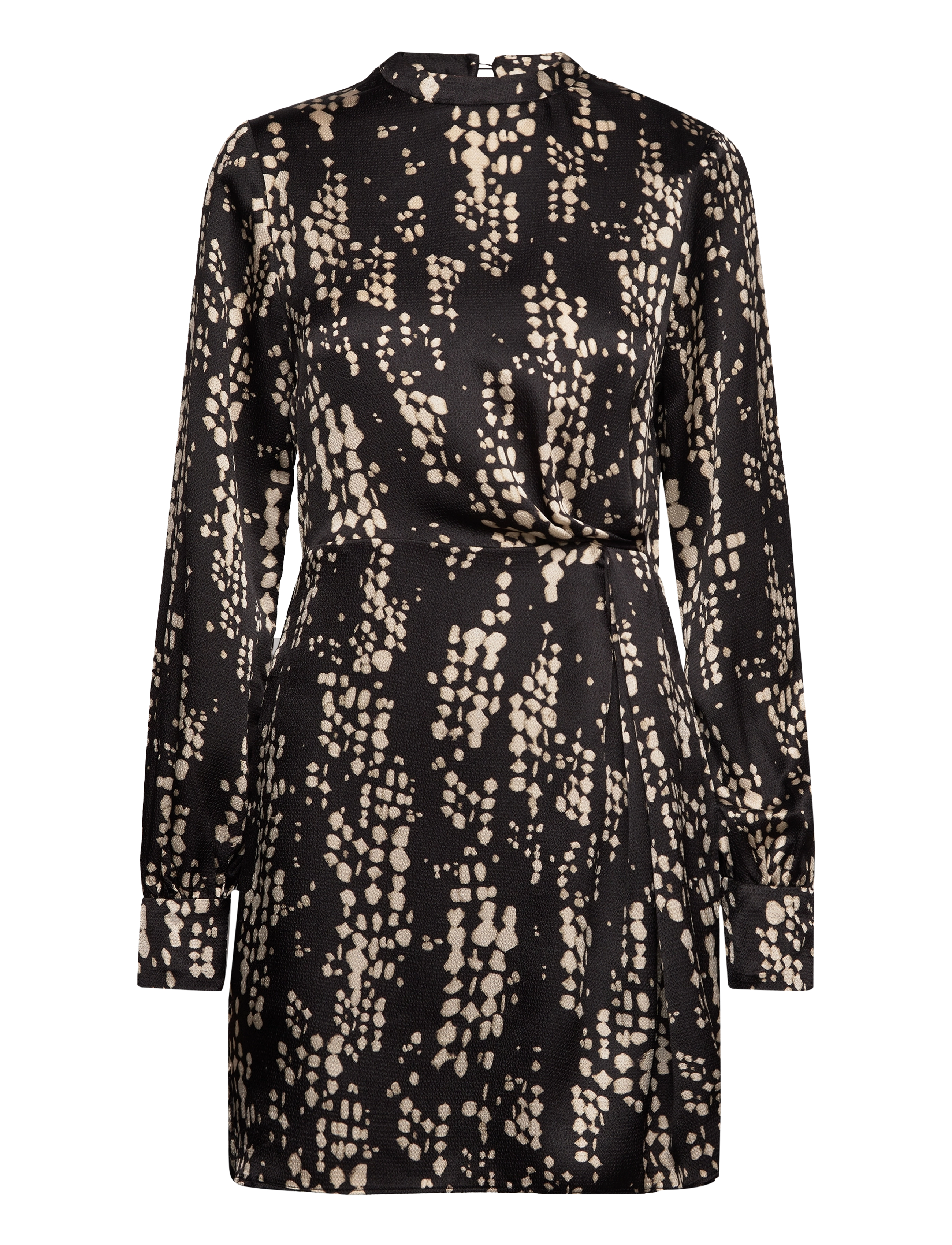 Mango Pleat printed dress - Festkjoler - BLACK / black