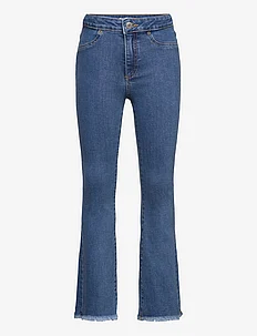 Frayed finish flare jeans, Mango