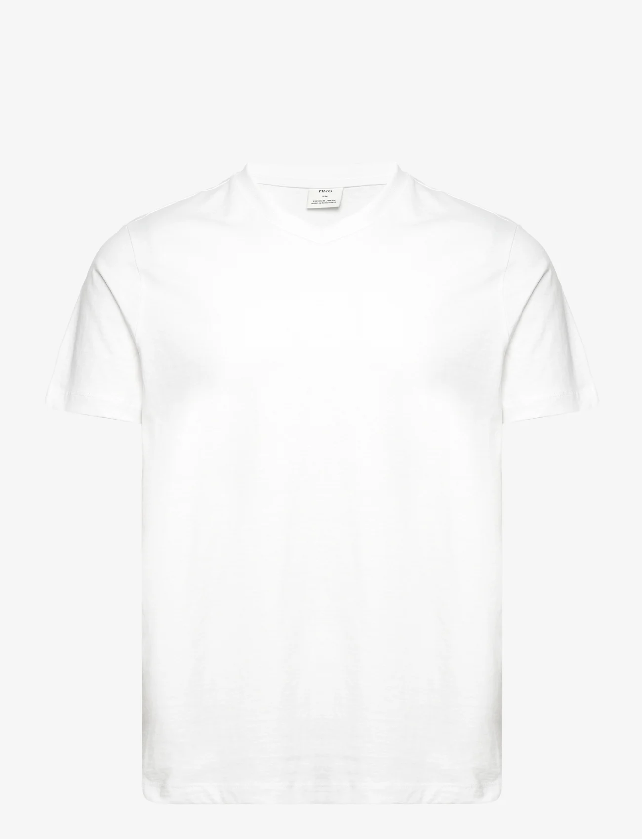 Mango - Basic cotton V-neck T-shirt - lägsta priserna - white - 0