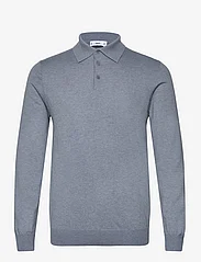 Mango - Long-sleeved cotton jersey polo shirt - strikkede poloer - lt-pastel blue - 0