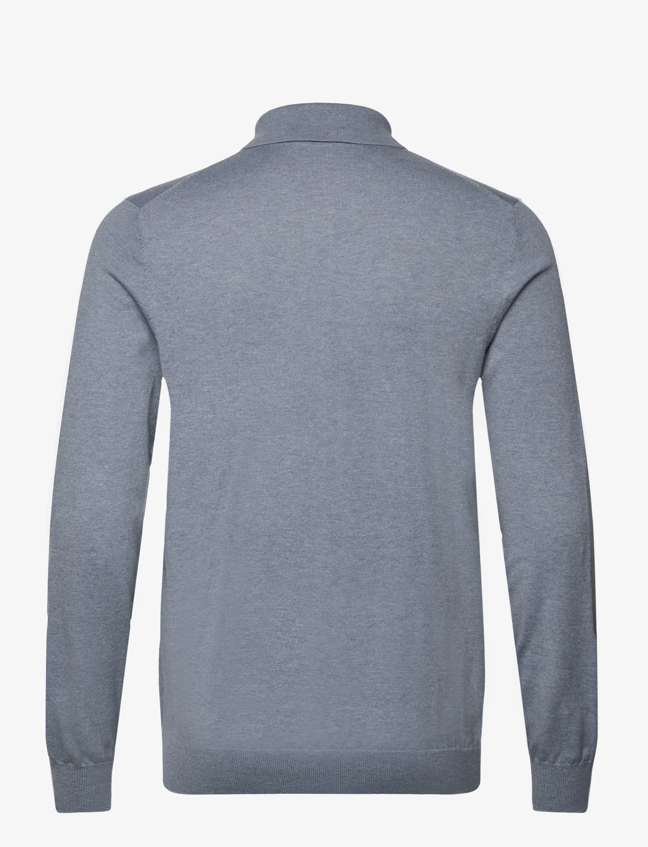 Mango - Long-sleeved cotton jersey polo shirt - strikkede poloer - lt-pastel blue - 1