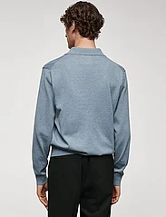 Mango - Long-sleeved cotton jersey polo shirt - stickade pikéer - lt-pastel blue - 3