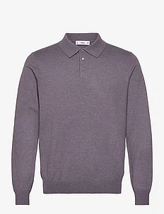 Long-sleeved cotton jersey polo shirt, Mango