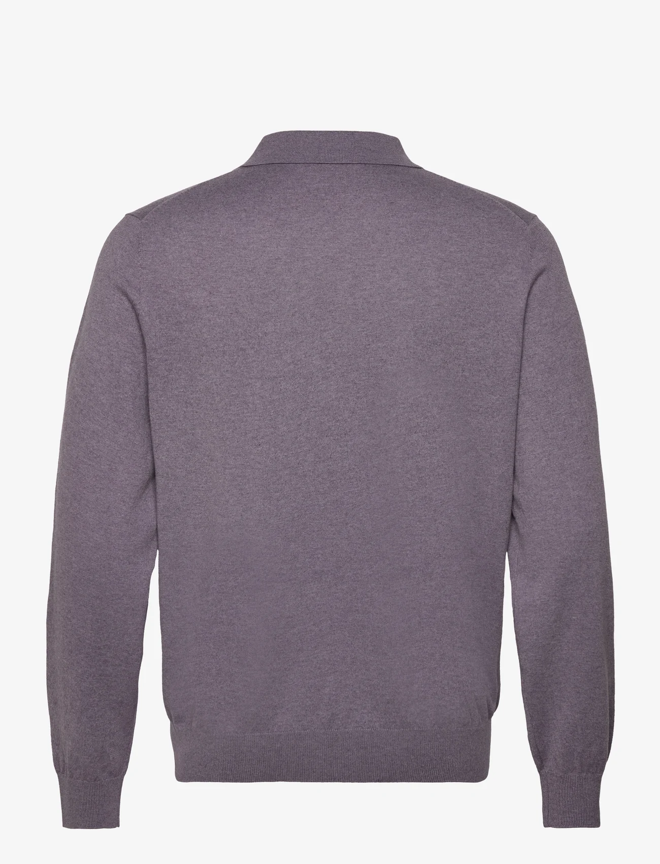 Mango - Long-sleeved cotton jersey polo shirt - polostrik - lt-pastel purple - 1