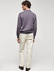 Mango - Long-sleeved cotton jersey polo shirt - stickade pikéer - lt-pastel purple - 3