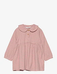 Mango - Striped cotton dress - langermede hverdagskjoler - pink - 0