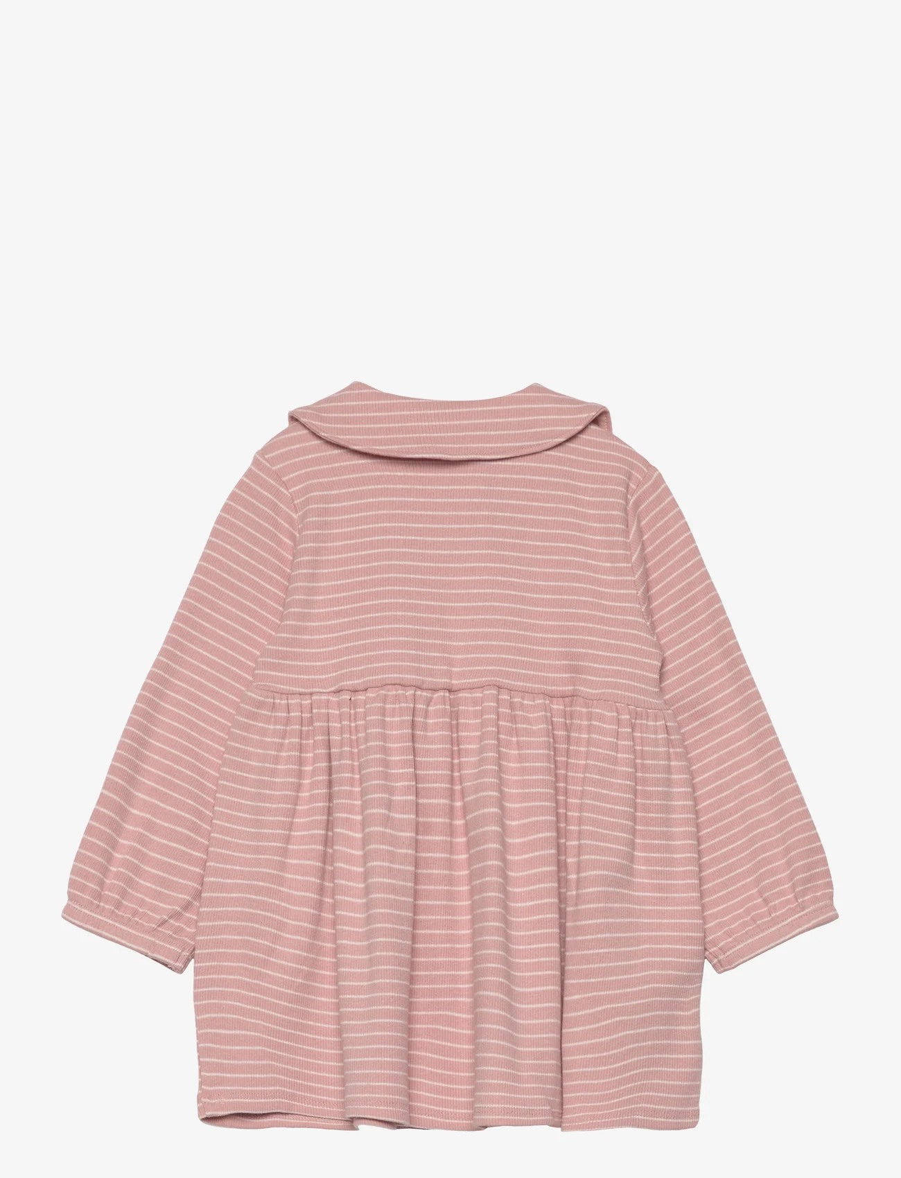 Mango - Striped cotton dress - langermede hverdagskjoler - pink - 1