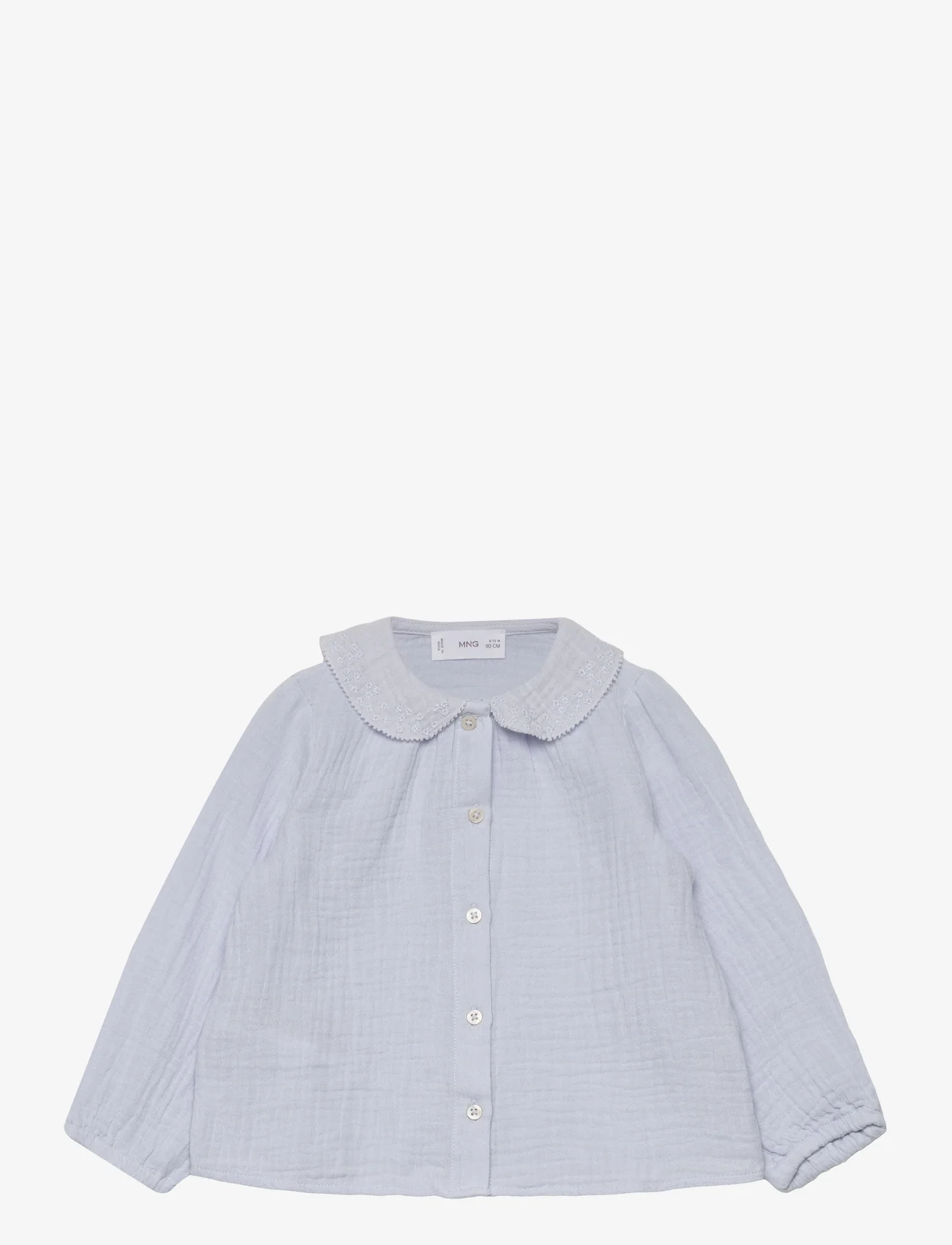 Mango - Cheesecloth cotton blouse - sommarfynd - lt-pastel blue - 0