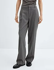 Mango - Flecked straight pants - kostymbyxor - grey - 0