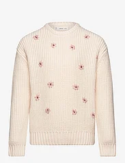 Mango - Floral embroidery sweater - tröjor - light beige - 0