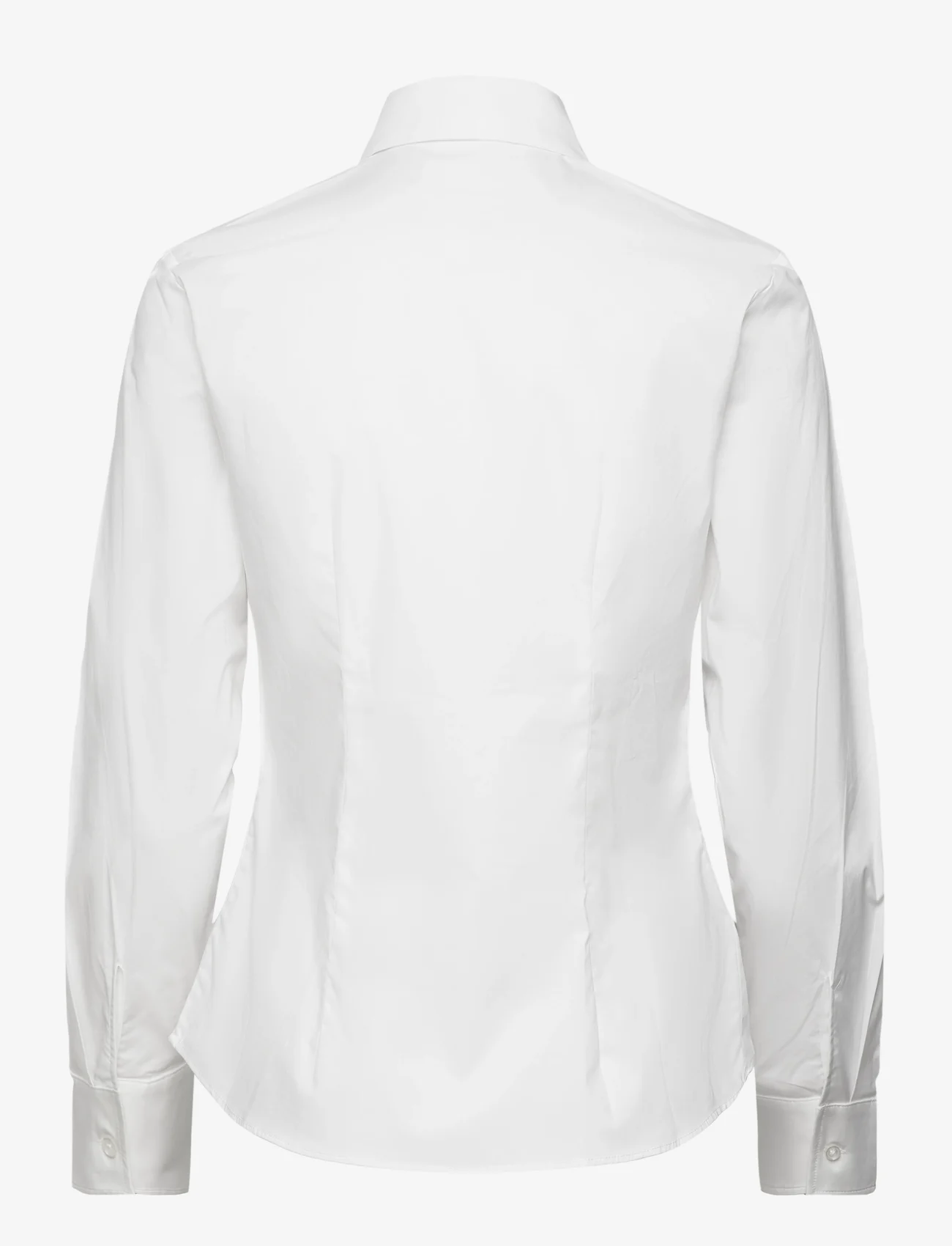 Mango - Fitted cotton shirt - långärmade skjortor - white - 1