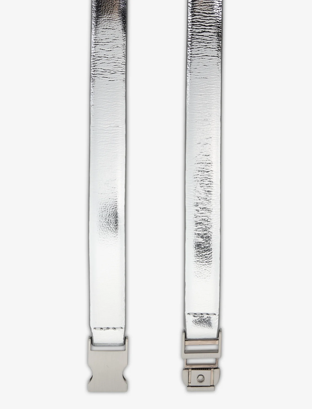 Mango - Metal fastening leather belt - lägsta priserna - silver - 1