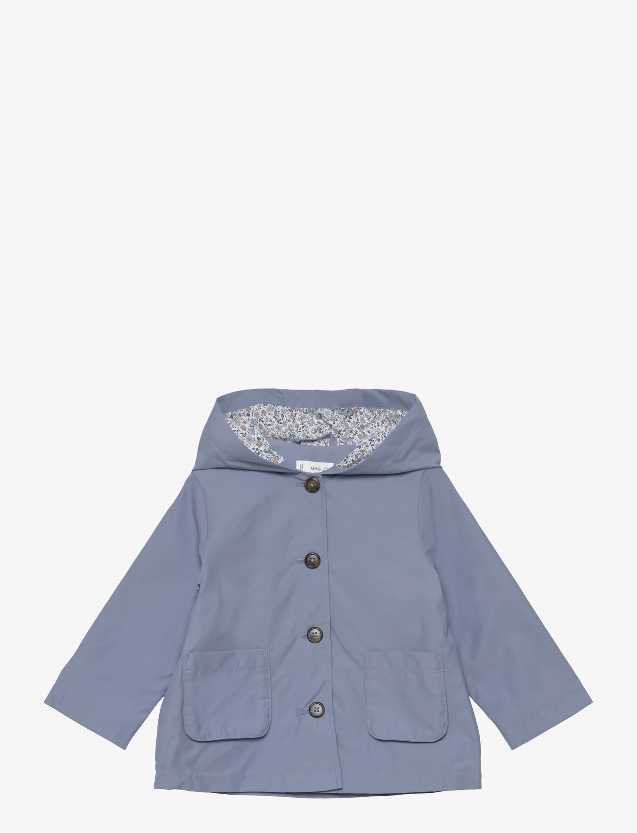 Mango - Buttoned cotton jacket - vårjakker - medium blue - 0