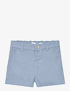 Linen-blend Bermuda shorts - LT-PASTEL BLUE