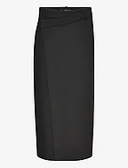 Midi wrap skirt - BLACK