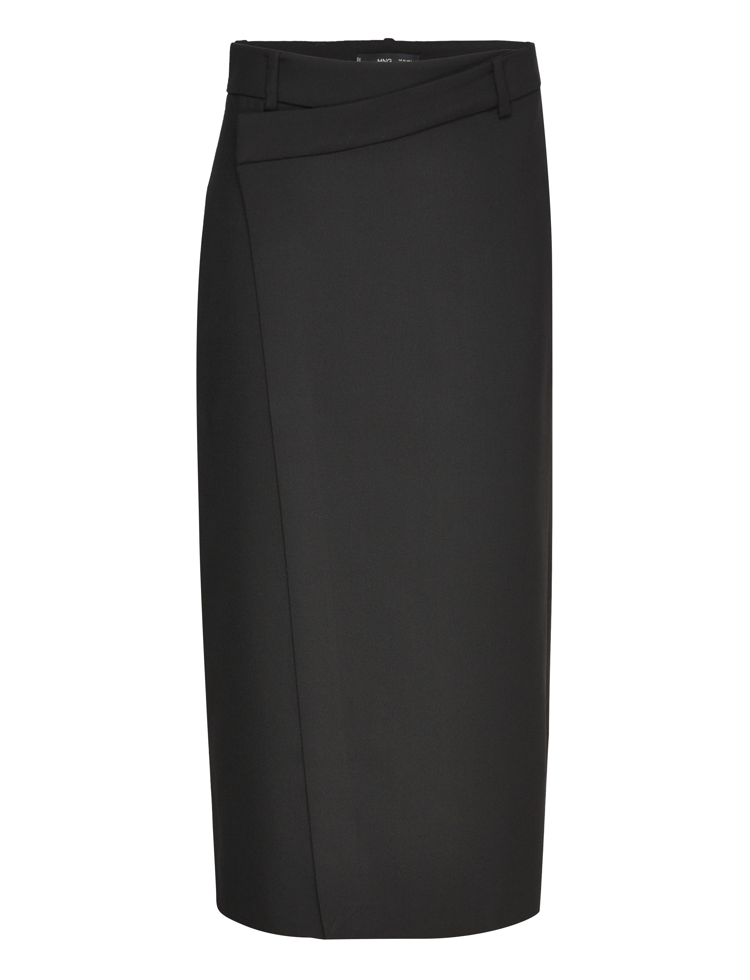 Mango Midi wrap skirt - Röcke - BLACK / black