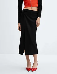 Mango - Midi wrap skirt - pencil skirts - black - 2