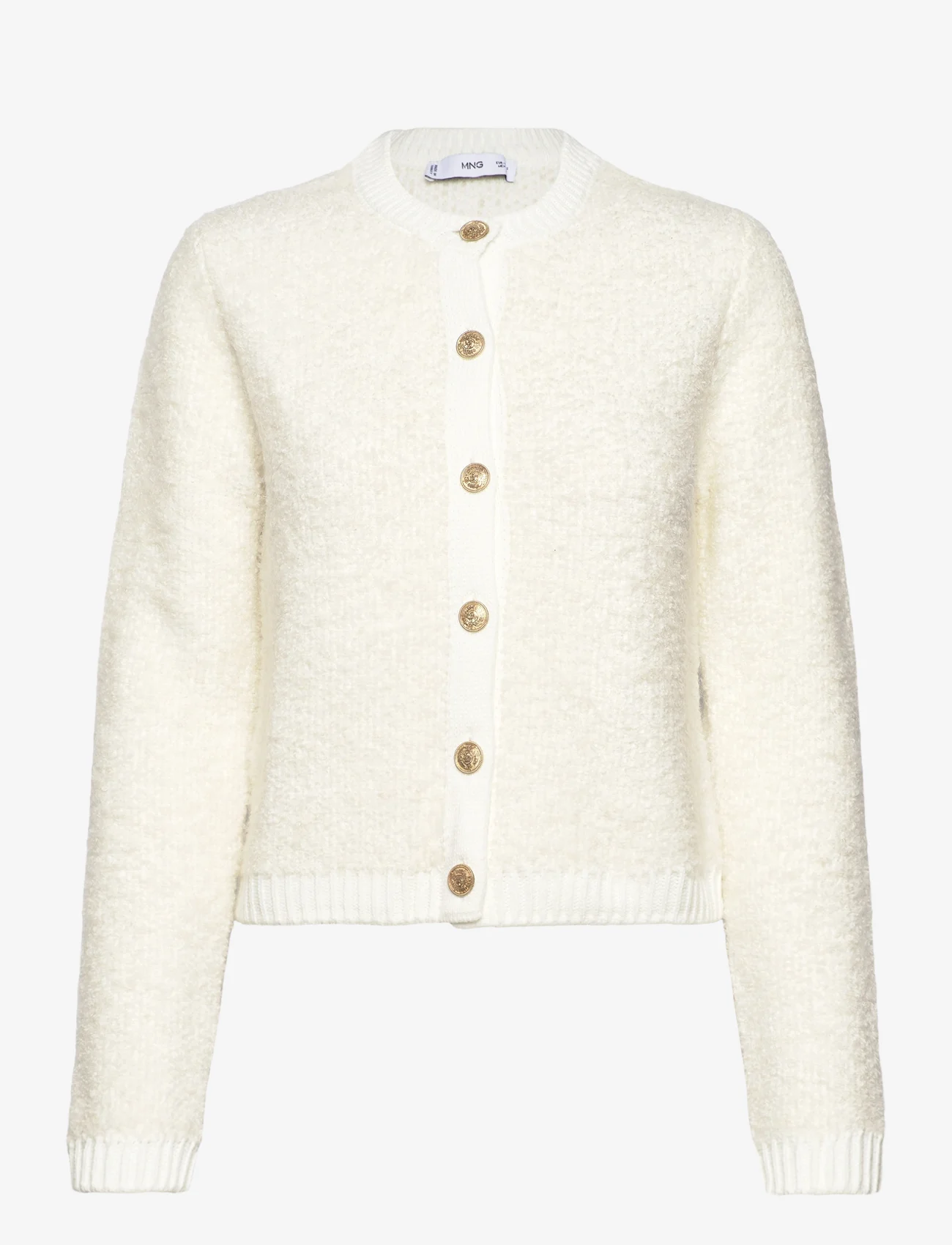 Mango - Knitted buttoned jacket - koftor - natural white - 0
