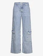 Loose cargo jeans with pockets - OPEN BLUE