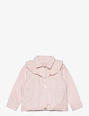 Mango - Ruffled denim jacket - jeansjacken - pink - 0