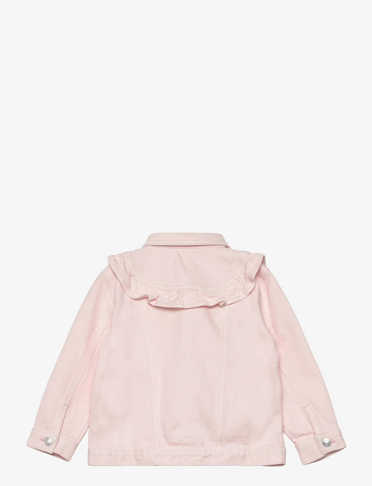 Mango - Ruffled denim jacket - de laveste prisene - pink - 1