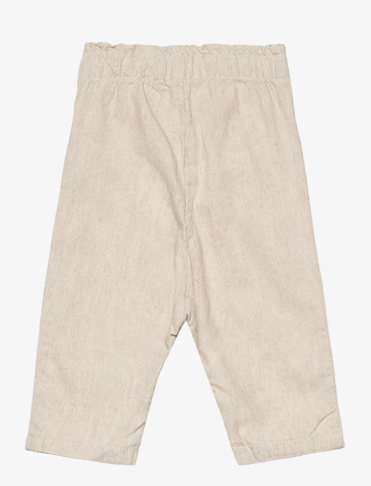 Mango - Linen-blend elastic waist trousers - laveste priser - light beige - 1
