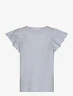 Short-sleeved ruffle t-shirt - LT-PASTEL BLUE