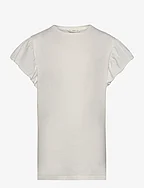 Short-sleeved ruffle t-shirt - NATURAL WHITE