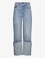 Turned-up straight jeans - OPEN BLUE