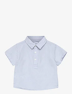 Linen-blend short-sleeve shirt, Mango