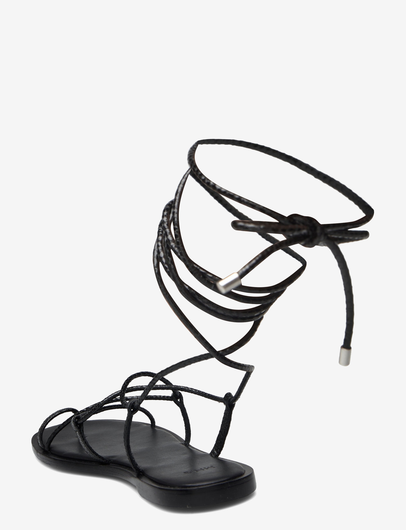 Mango - Leather straps sandals - platta sandaler - black - 2