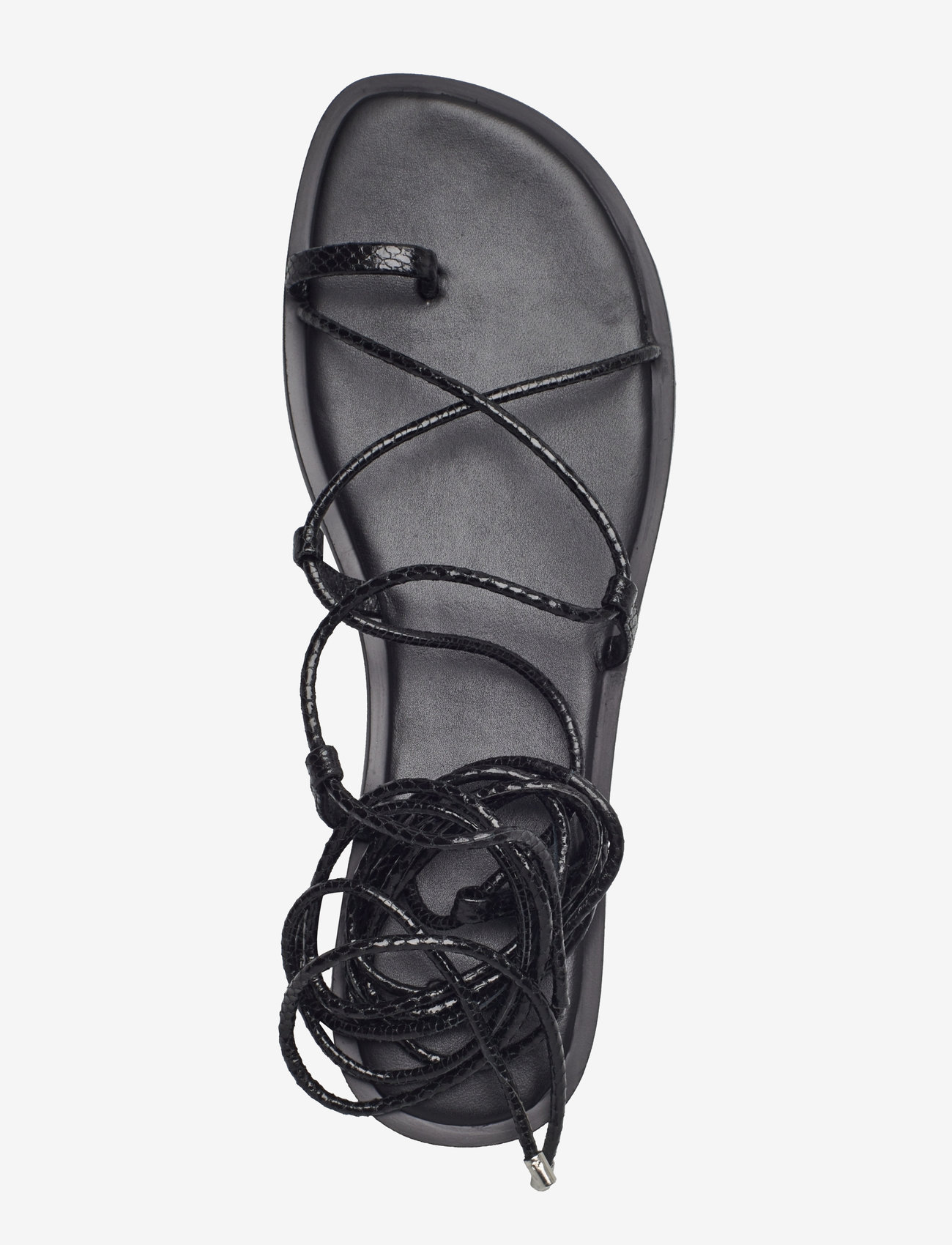 Mango - Leather straps sandals - platta sandaler - black - 3