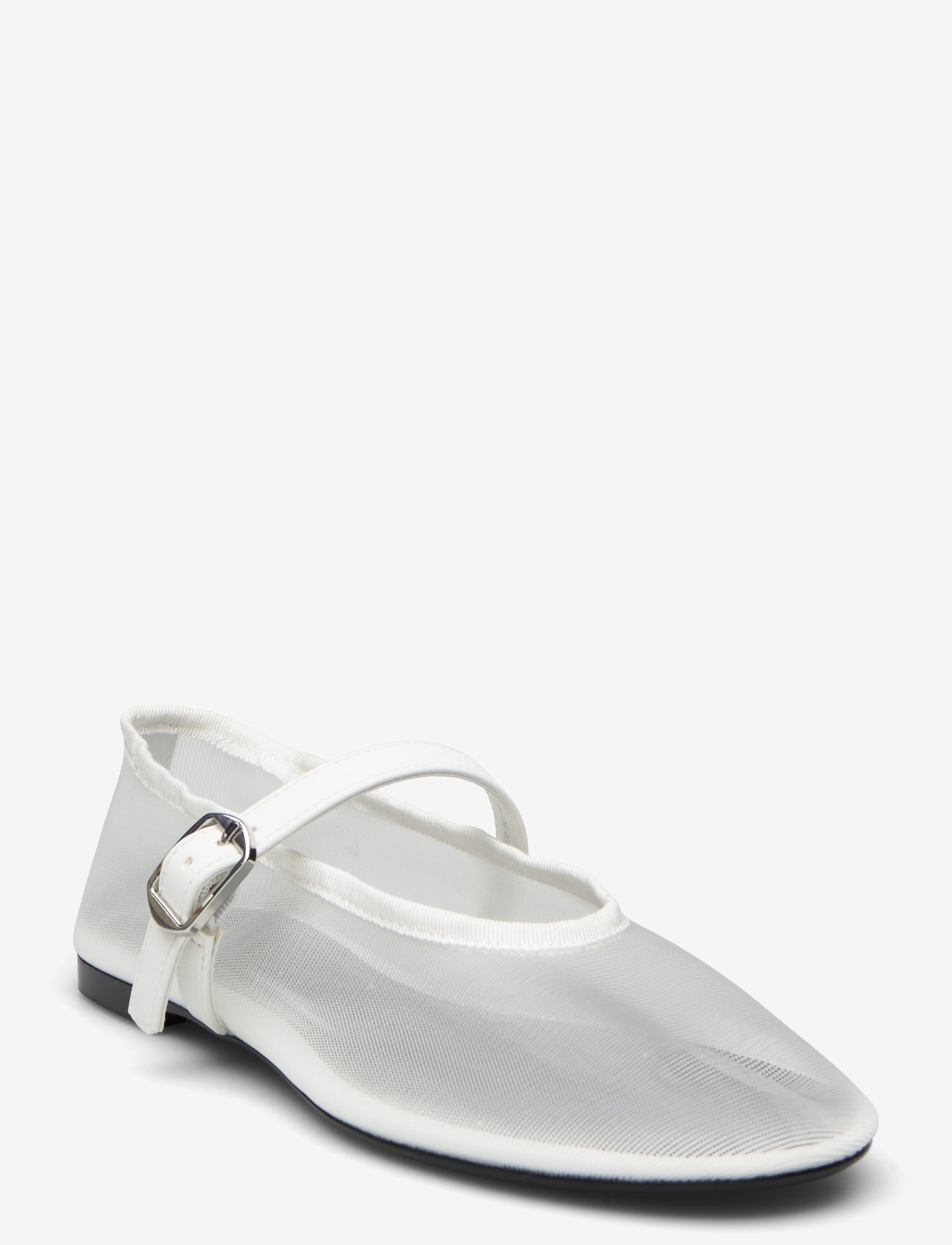 Mango - Mesh ballet flats with strap and buckle - laveste priser - white - 0