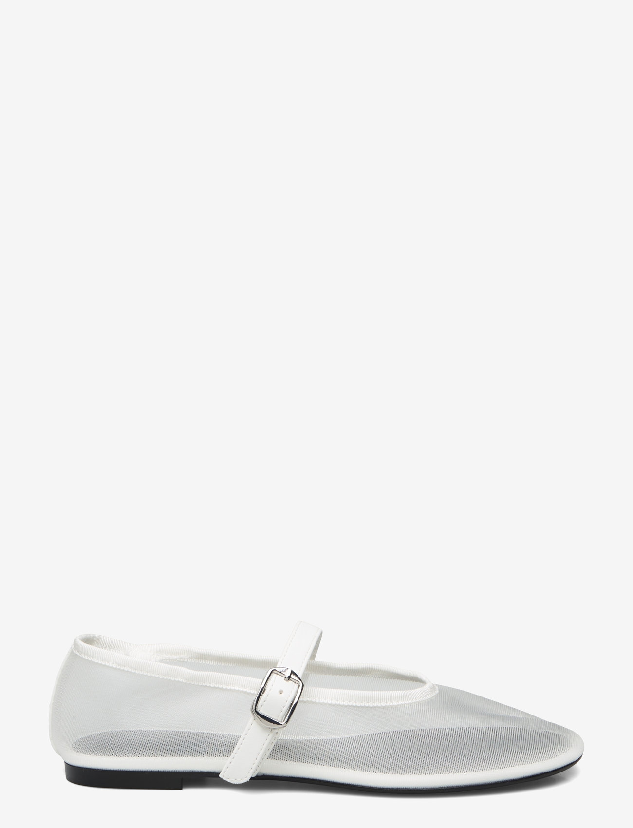 Mango - Mesh ballet flats with strap and buckle - laveste priser - white - 2