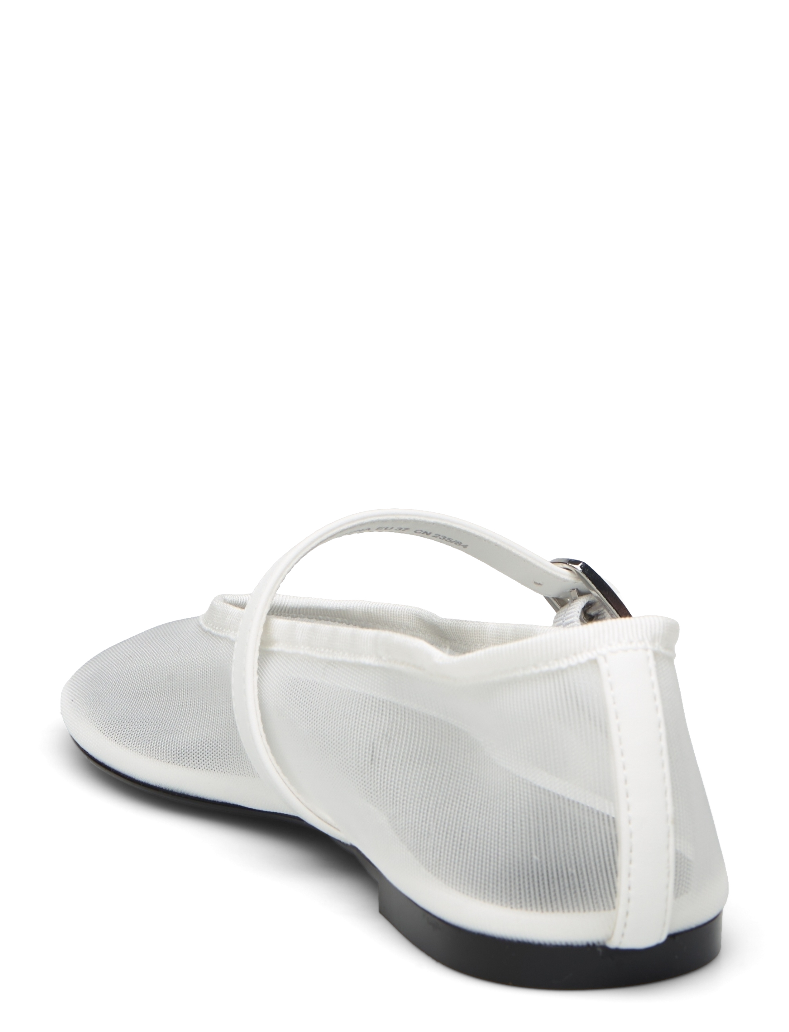 Mango - Mesh ballet flats with strap and buckle - white - 1