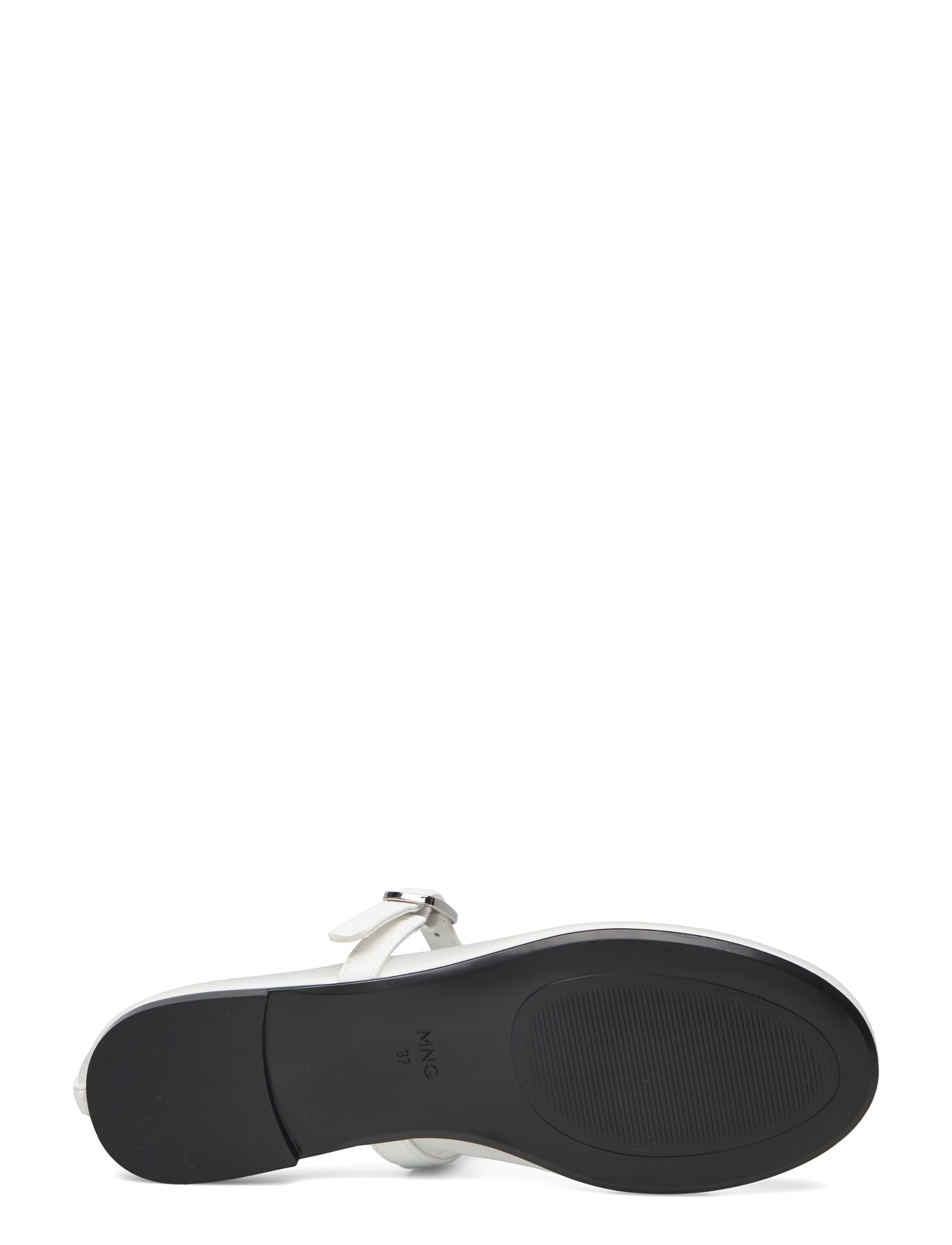Mango - Mesh ballet flats with strap and buckle - white - 4