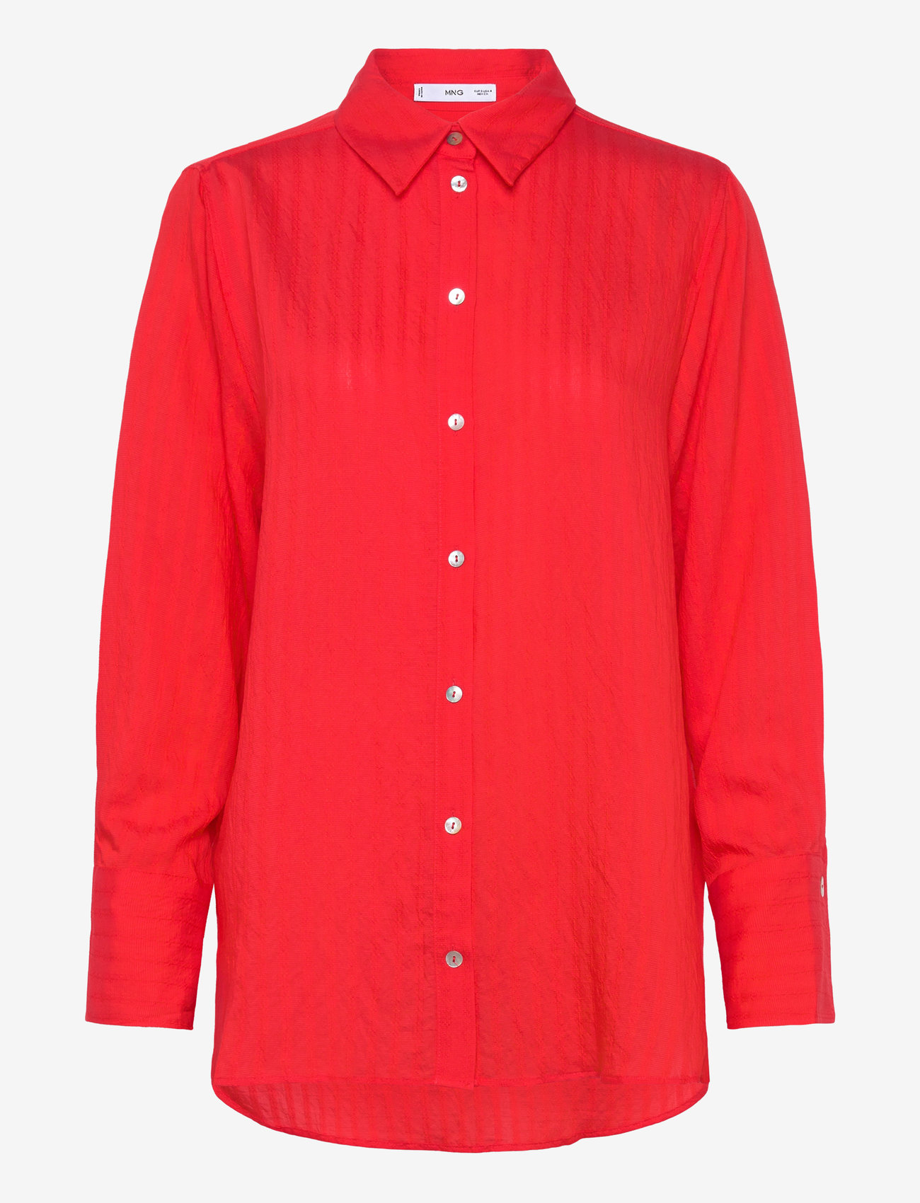 Mango - Stripe-patterned shirt - langärmlige hemden - red - 1