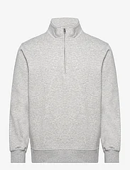 Mango - Cotton sweatshirt with zip neck - sweatshirts - medium grey - 0