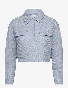 Cropped tweed jacket with pockets, Mango