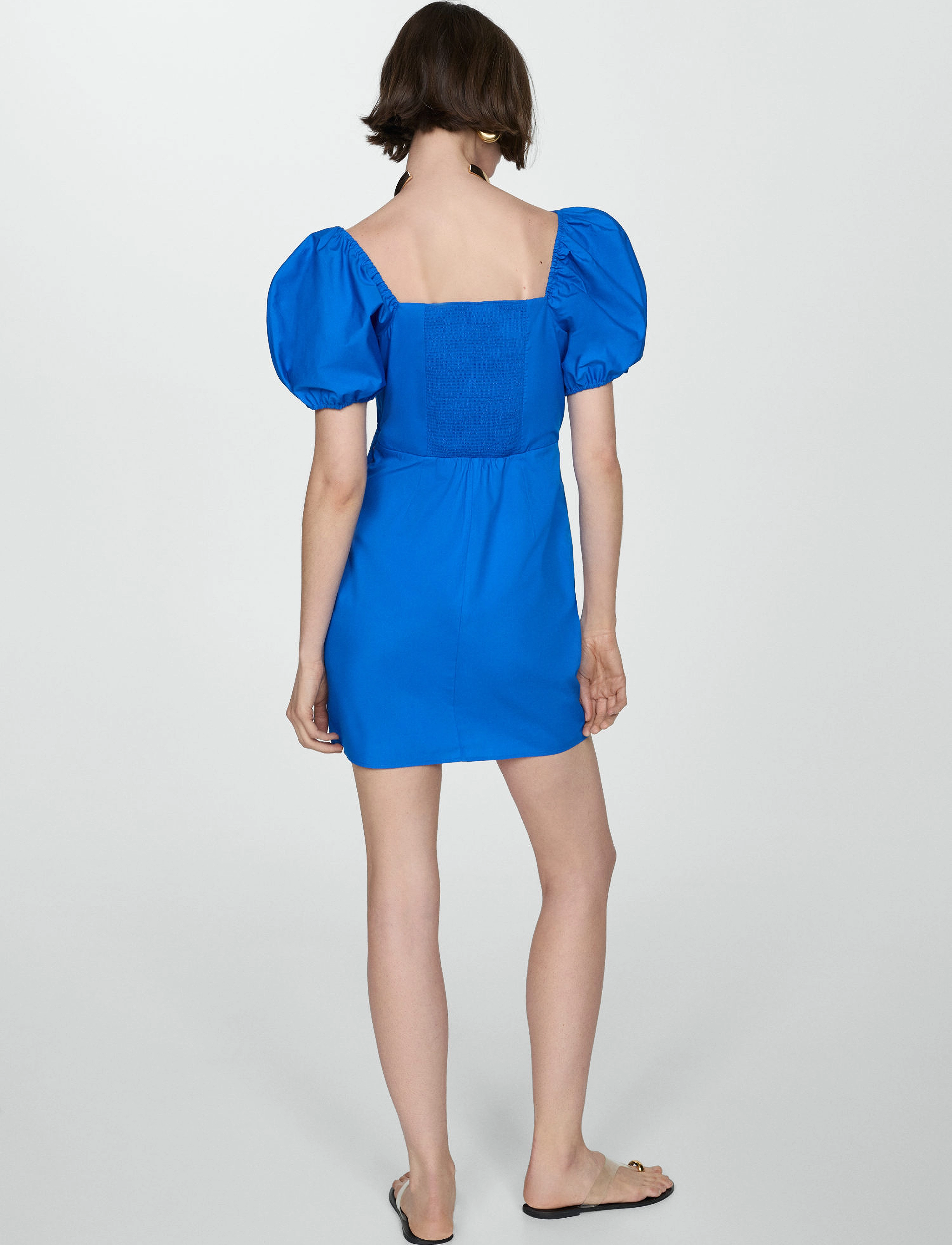 Mango - Printed dress with balloon sleeves - juhlamekot - medium blue - 3