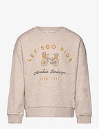 Cotton-blend message sweatshirt - LT PASTEL BROWN