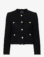 Pocket tweed jacket - BLACK