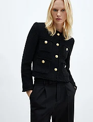 Mango - Pocket tweed jacket - bukleet - black - 2