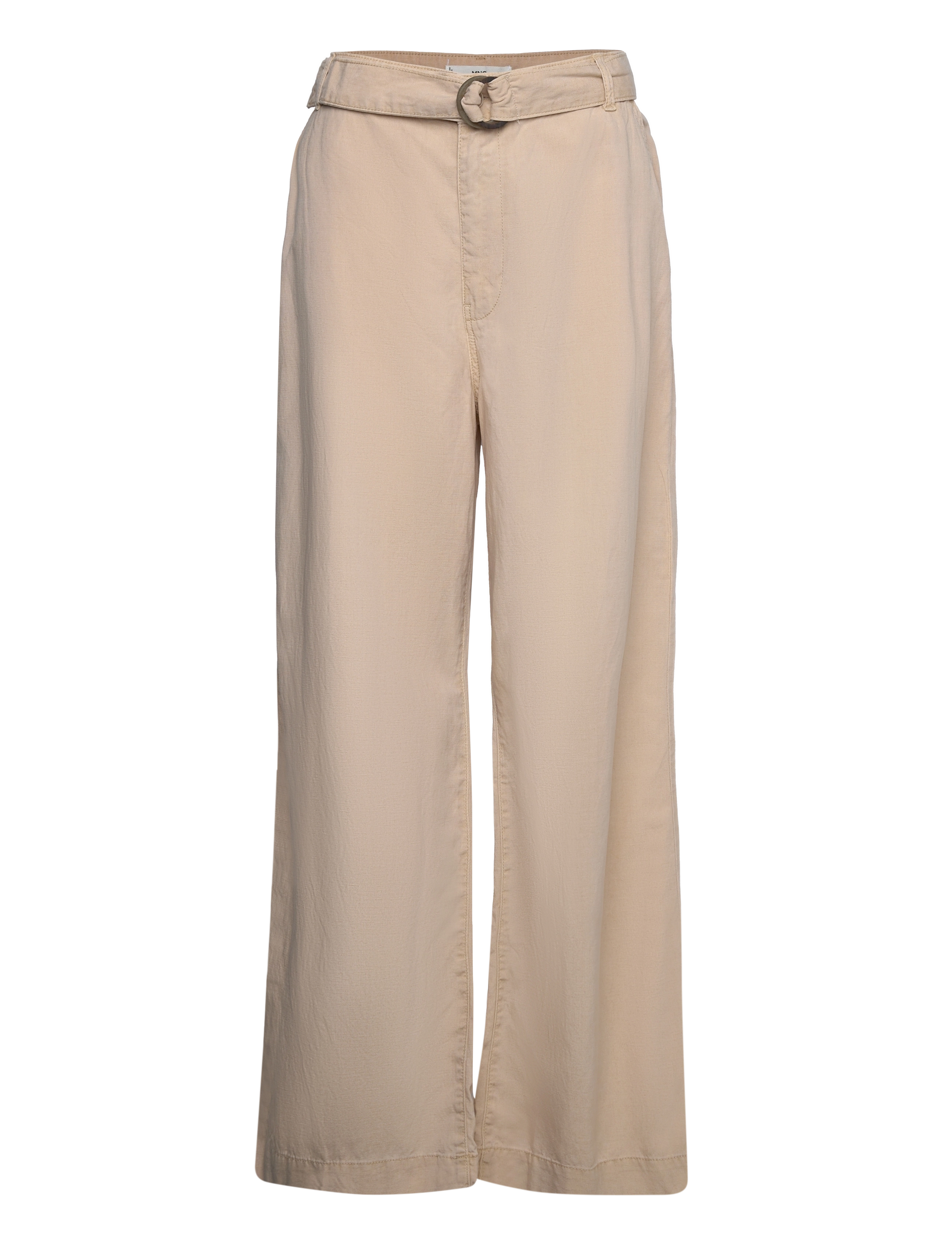 Mango Flowy wideleg trousers with belt - Byxor - LT PASTEL BROWN / beige