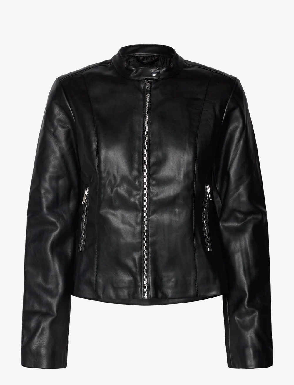 Mango - Leather-effect biker jacket - læderjakker - black - 1